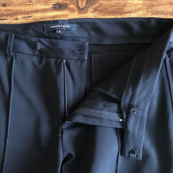 NANETTE Lepore Black Front Seam Zipper Ankle Pants Size 6 - Picture 8 of 8